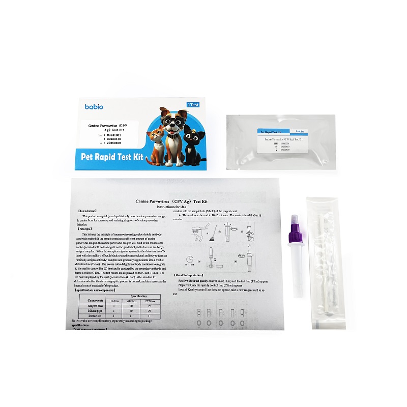 Kit de testare antigen parvovirus canin (CPV Ag).